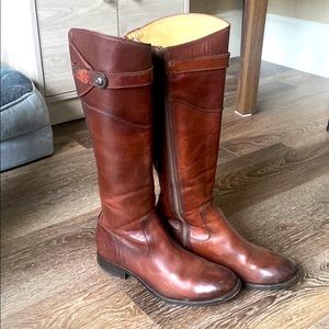 FRYE Melissa Riding Boot in Bergundy